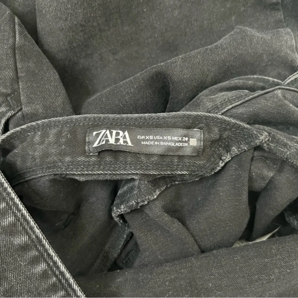 Zara Denim Mini Dress Crossback Belted